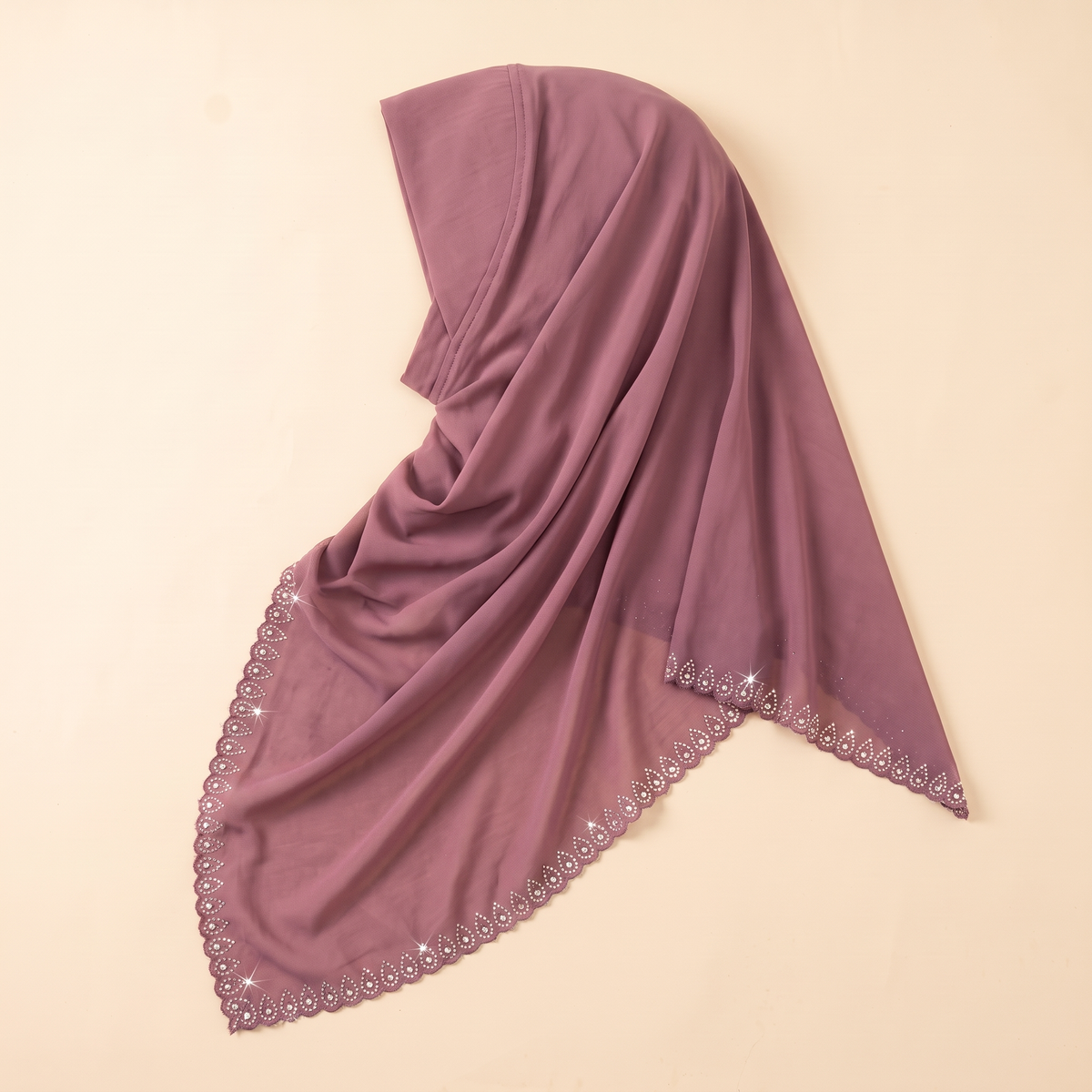 Dalal draped instant hijab in dusty rose