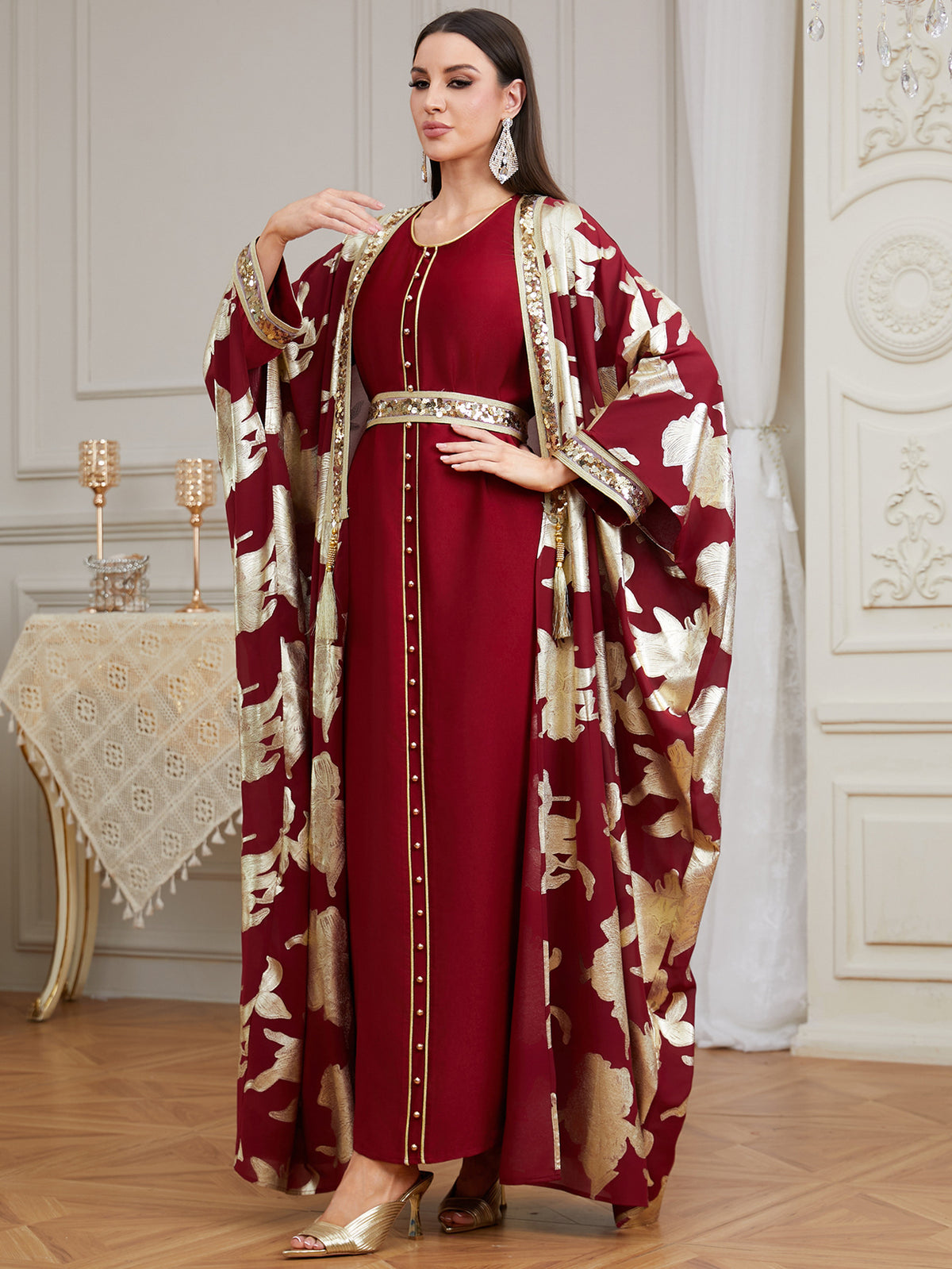 Karima Beaded Two-Piece Abaya Set — view 15 of 23