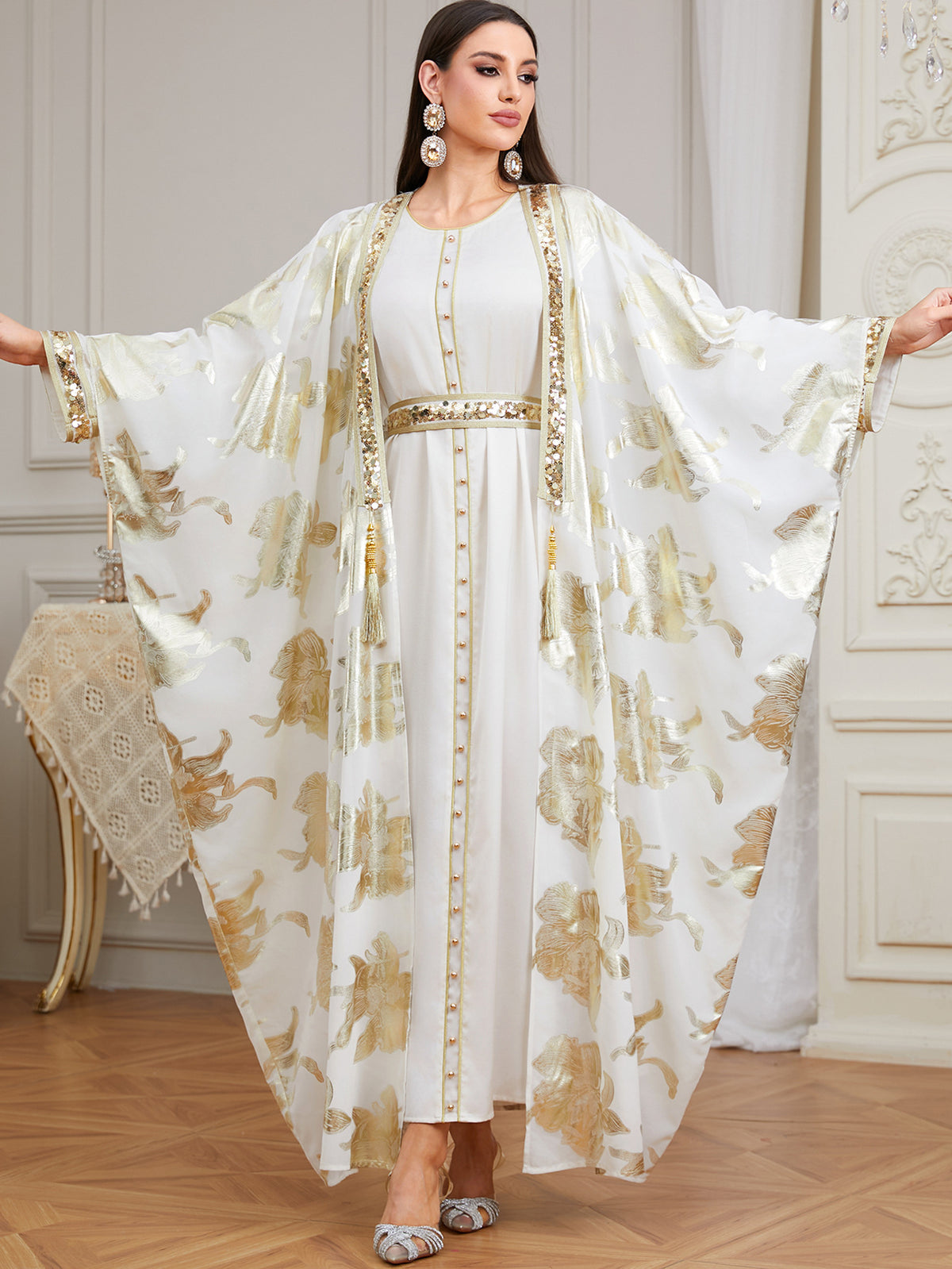 Karima Beaded Two-Piece Abaya Set — view 6 of 23