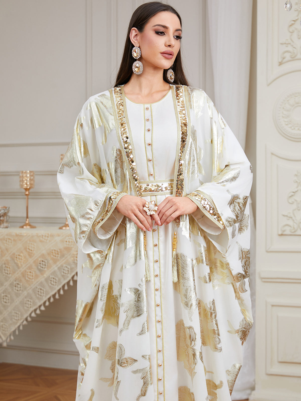 Karima Beaded Two-Piece Abaya Set — view 10 of 23
