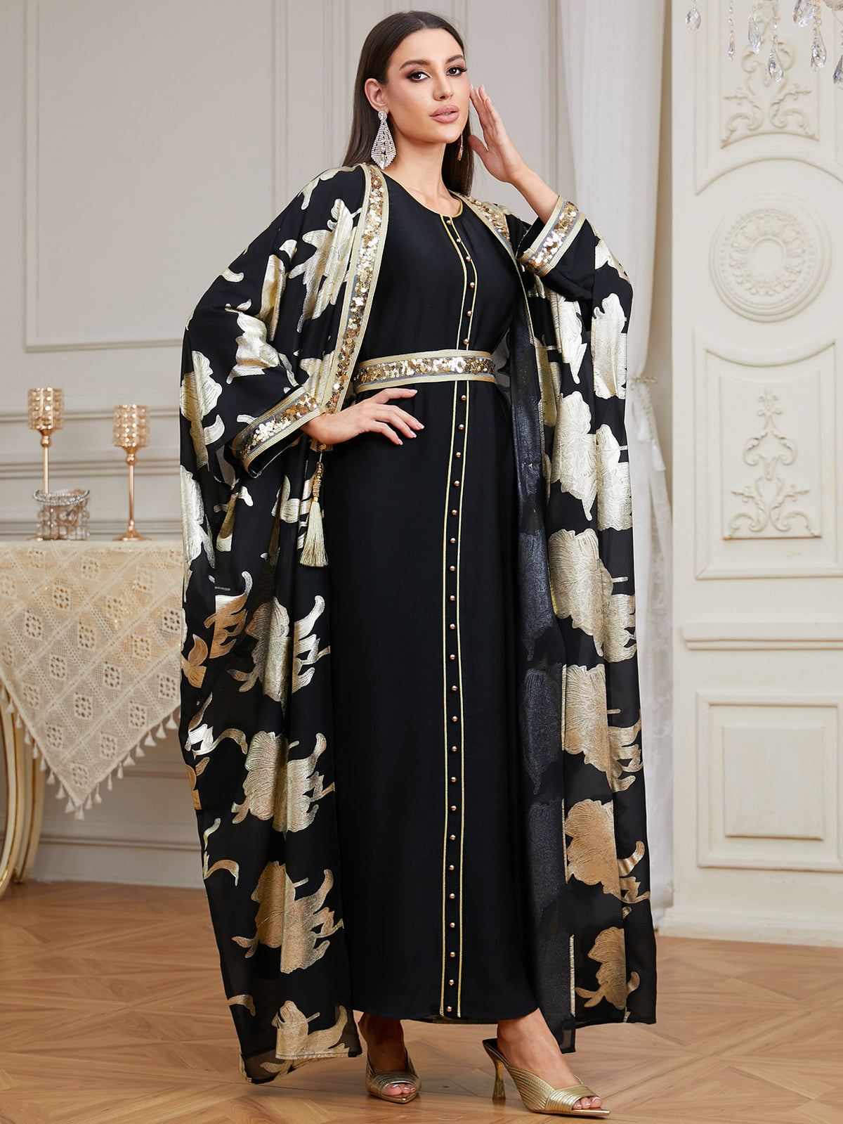 Karima Beaded Two-Piece Abaya Set — view 18 of 23