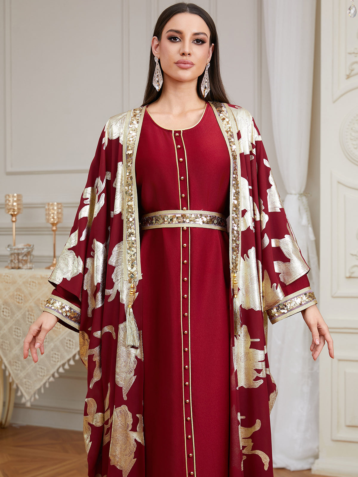 Karima Beaded Two-Piece Abaya Set — view 16 of 23