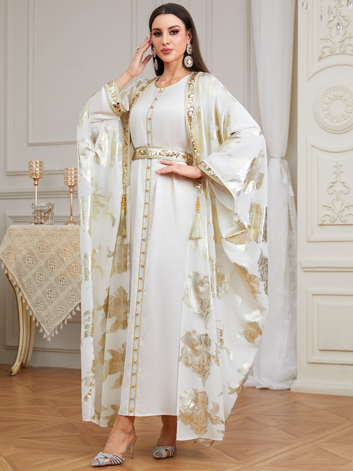Karima Beaded Two-Piece Abaya Set — view 7 of 23