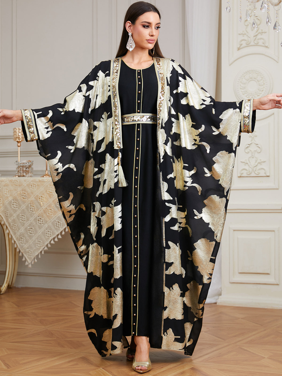 Karima Beaded Two-Piece Abaya Set — view 17 of 23