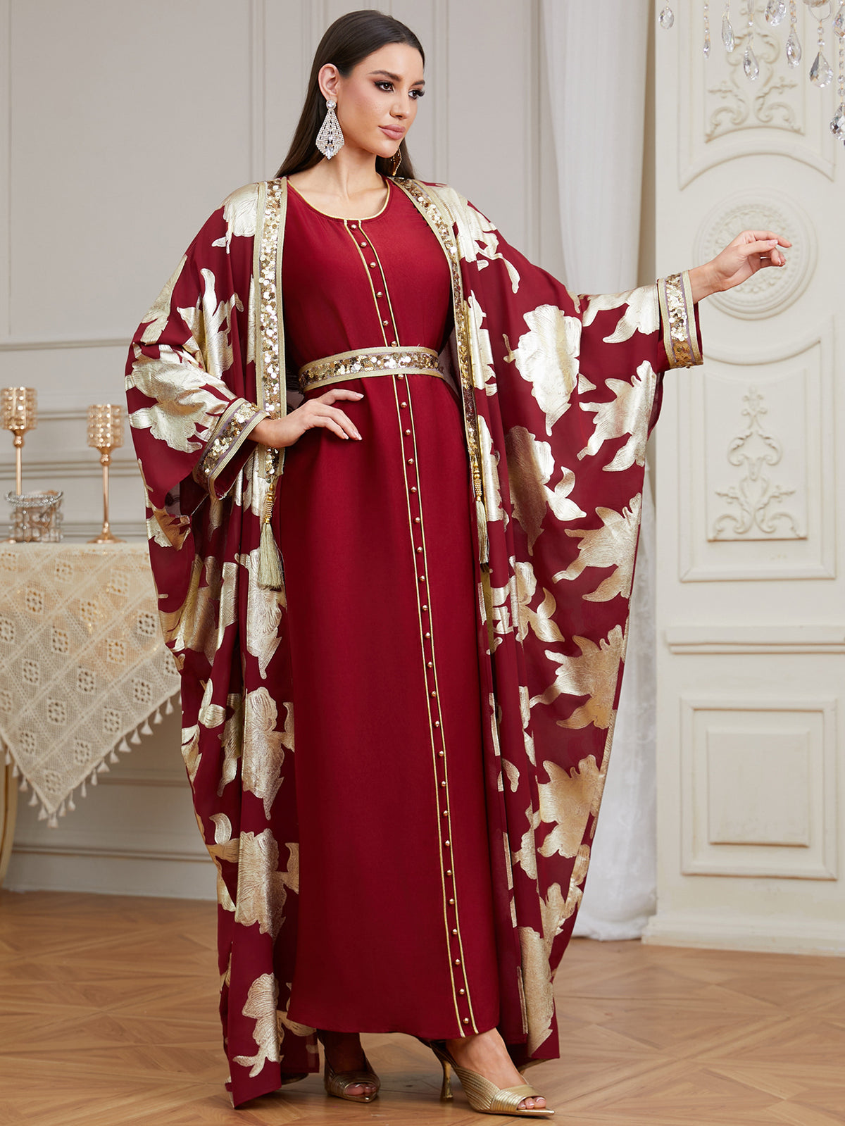 Karima Beaded Two-Piece Abaya Set — view 13 of 23