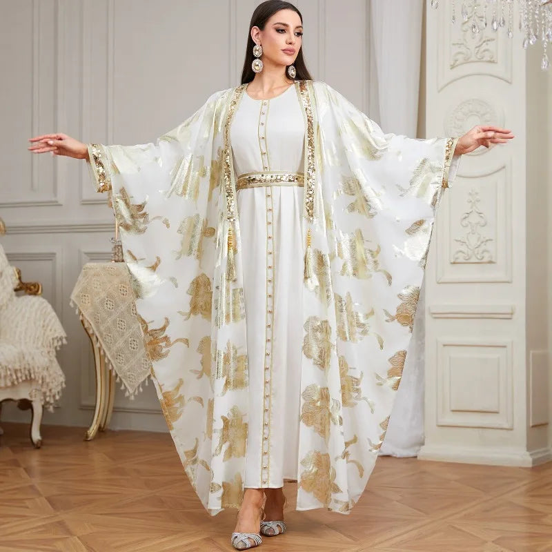 Karima Beaded Two-Piece Abaya Set — view 3 of 23