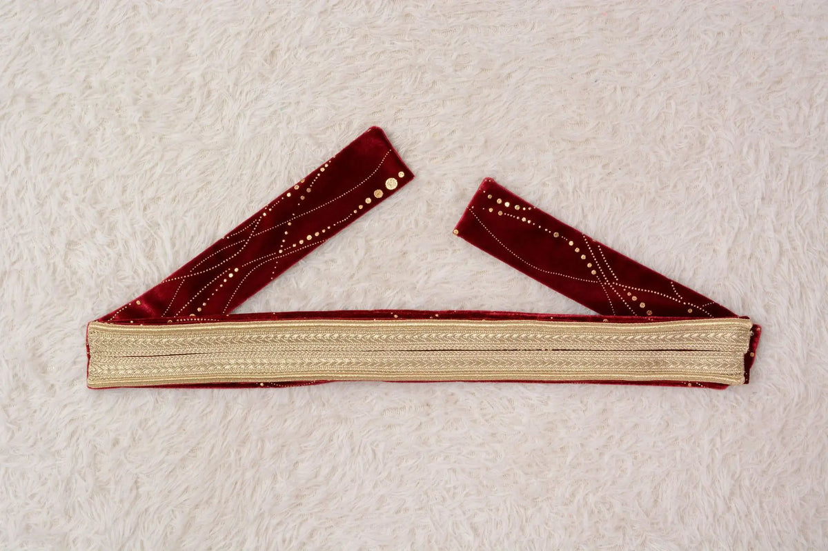 Wine Velvet Open Abaya with Embroidery — view 24 of 24