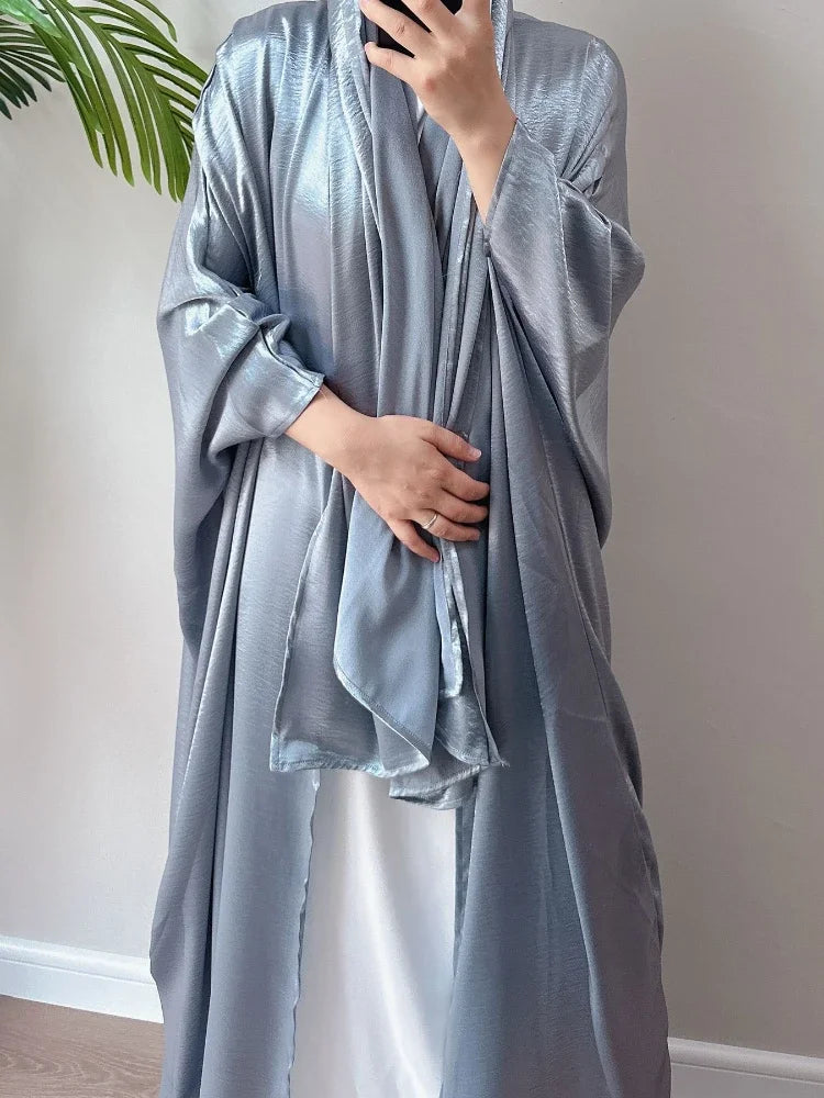 Draped Open Abaya with Scarf Option