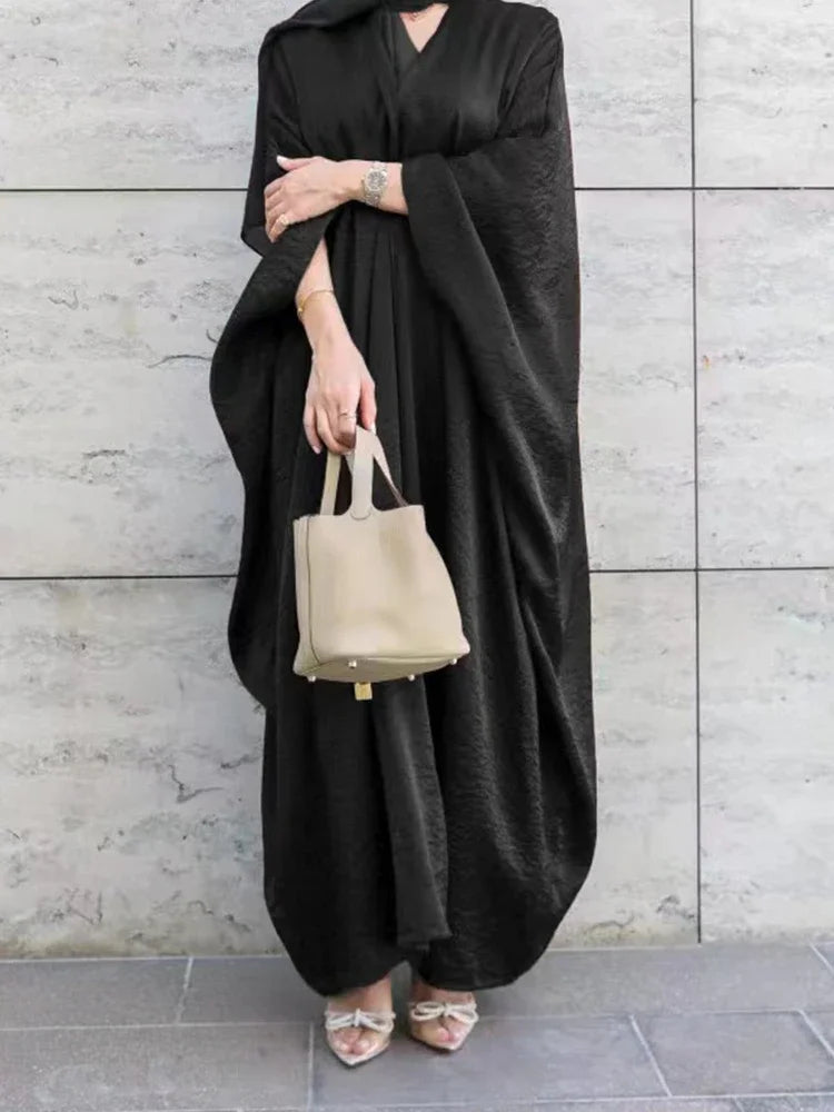 Draped Open Abaya with Scarf Option
