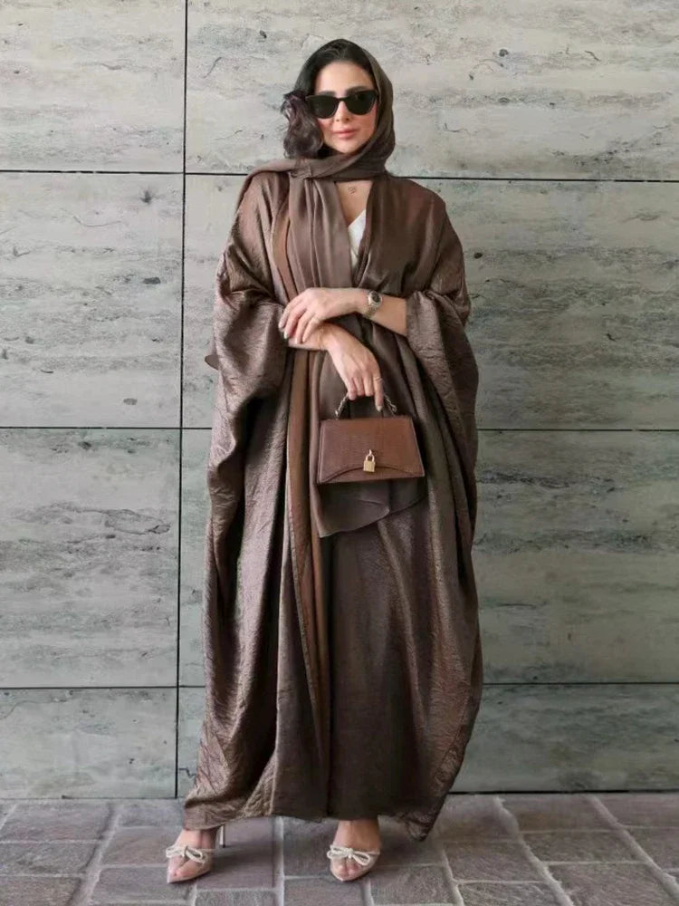 Draped Open Abaya with Scarf Option