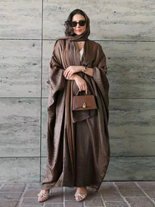Draped Open Abaya with Scarf Option