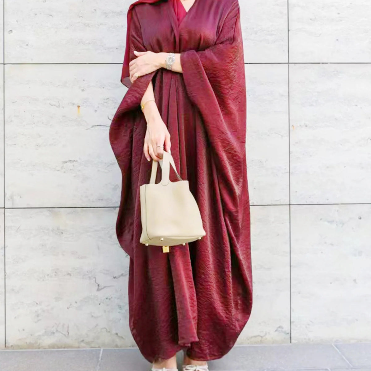 Draped Open Abaya with Scarf Option