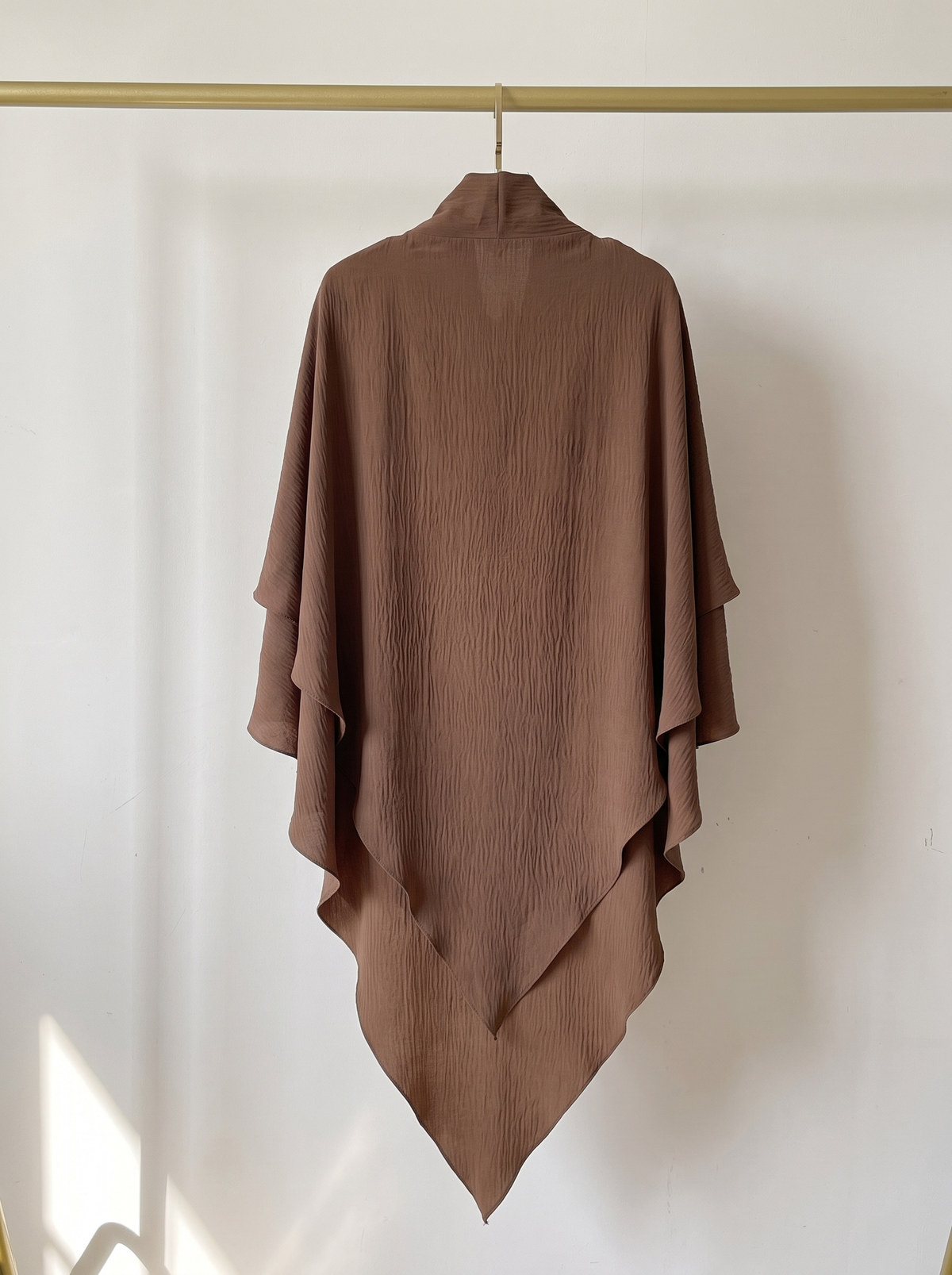 Two layer jazz crepe long khimar in coffee