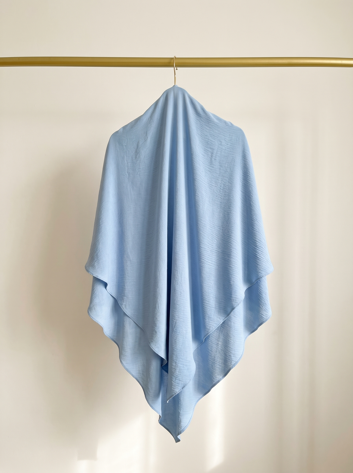 Two layer jazz crepe long khimar in light blue