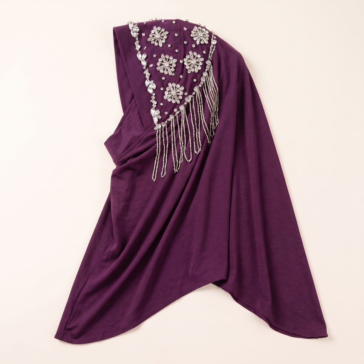 Zeina rhinestone instant hijab in plum