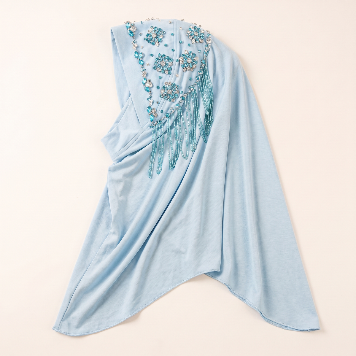 Zeina rhinestone instant hijab in ice blue