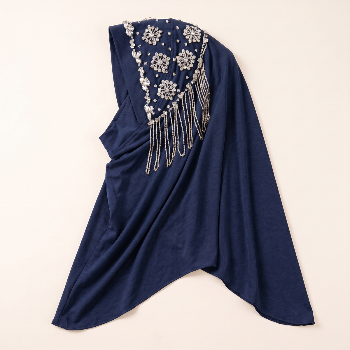 Zeina rhinestone instant hijab in navy