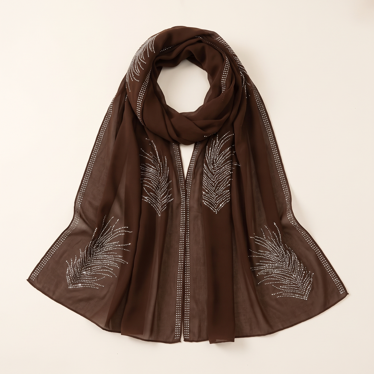 Emira embellished long shayla in chocolate