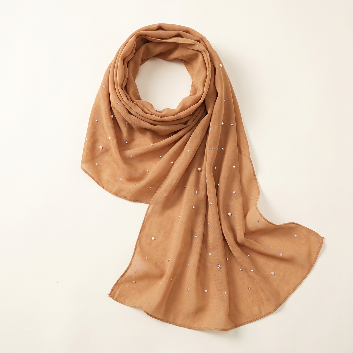 Lamya evening instant hijab in caramel
