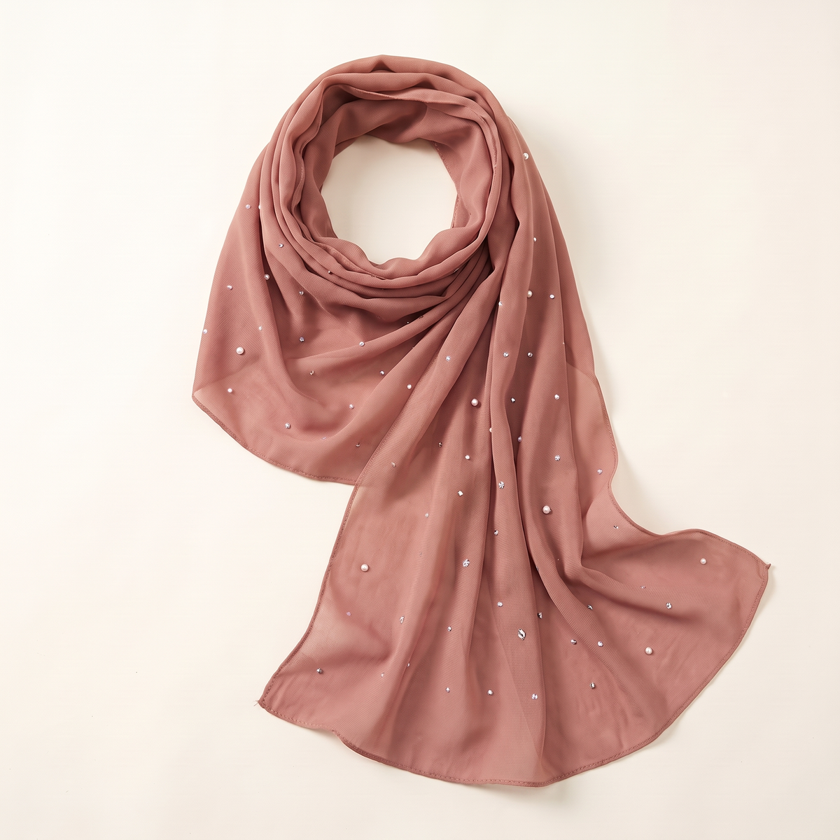 Lamya evening instant hijab in dusty rose