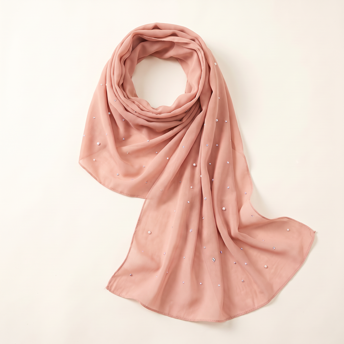 Lamya evening instant hijab in blush pink
