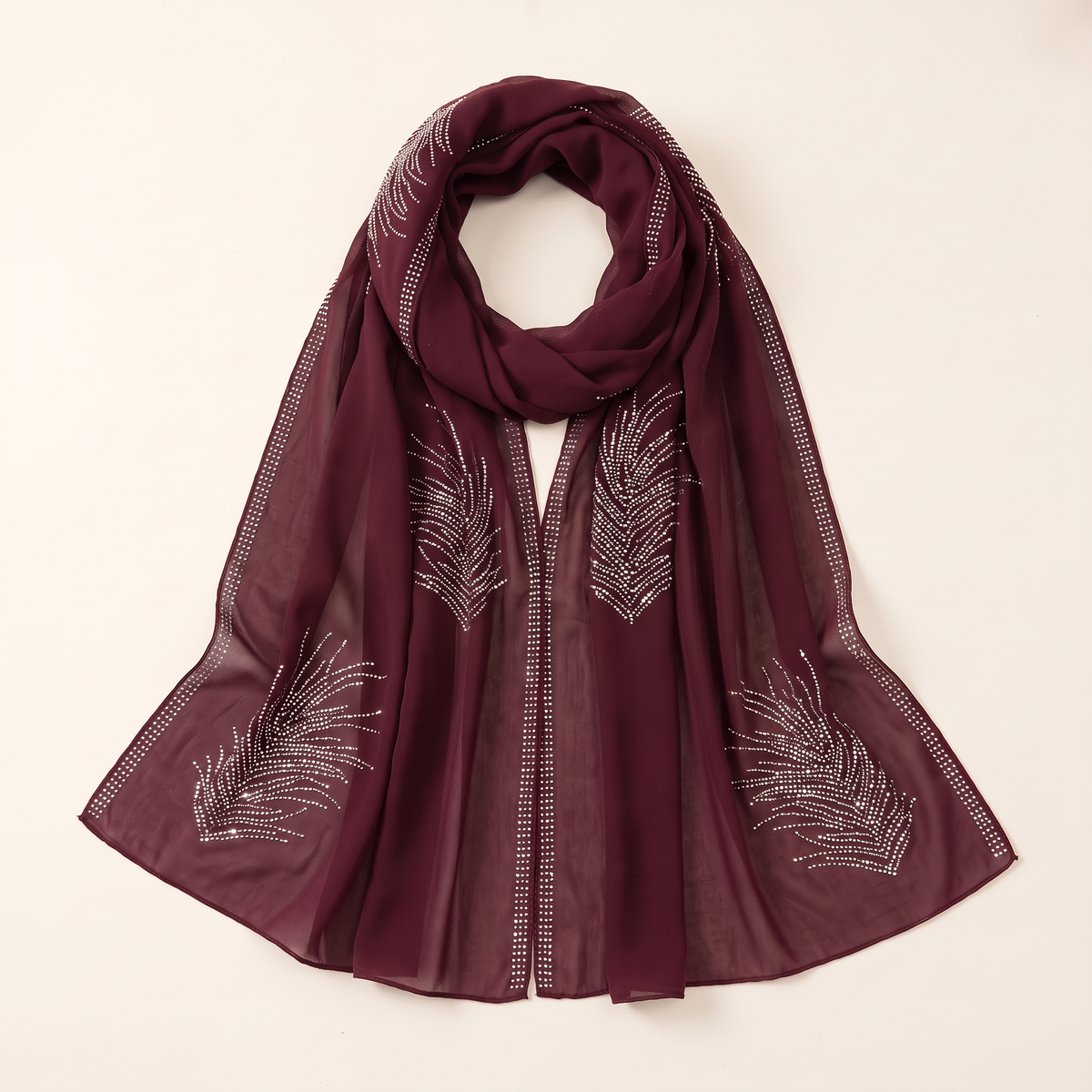 Emira embellished long shayla in plum