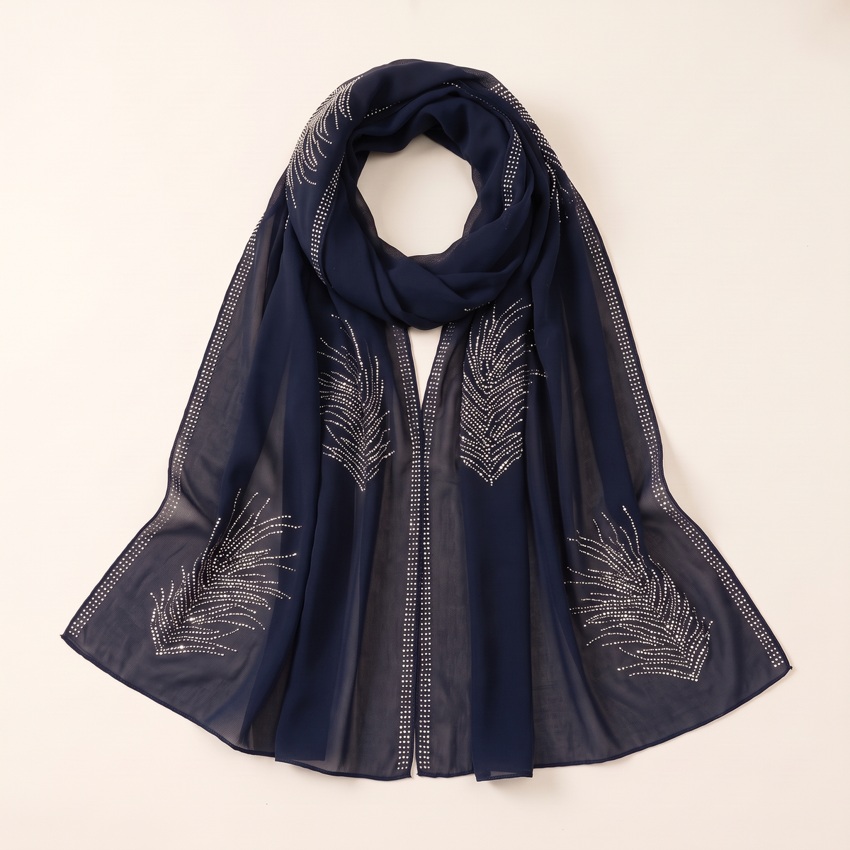 Emira embellished long shayla in navy