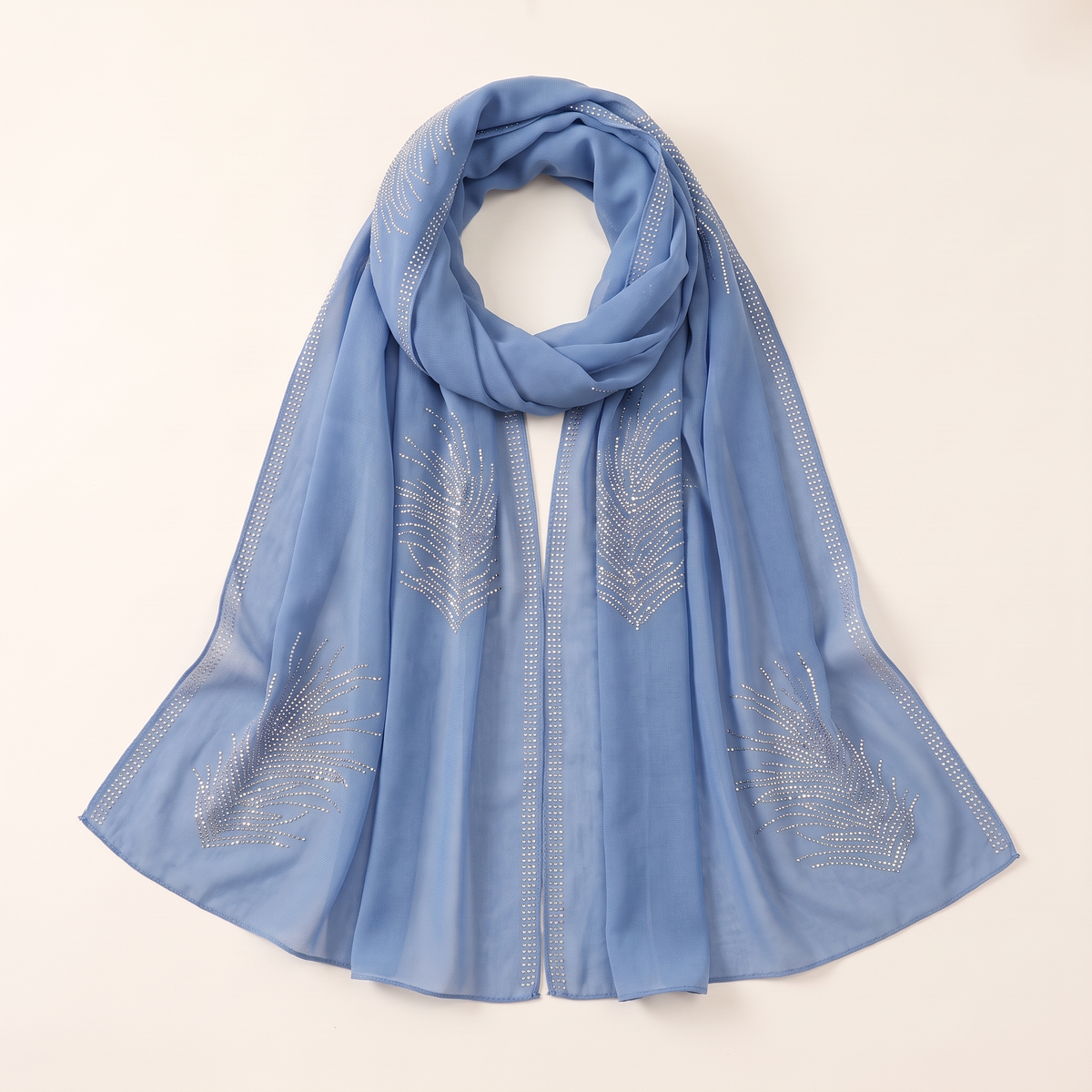 Emira embellished long shayla in cornflower blue