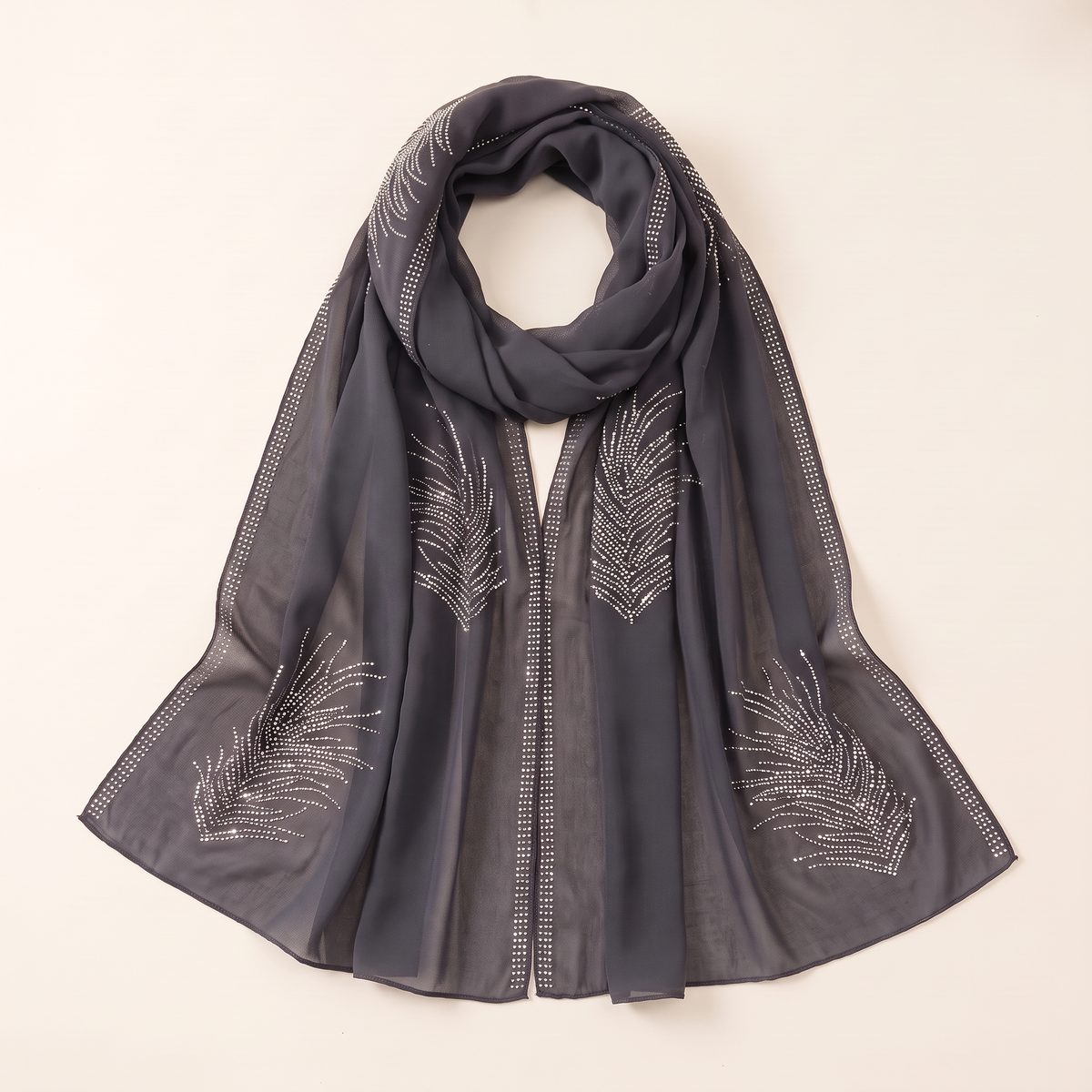 Emira embellished long shayla in grey