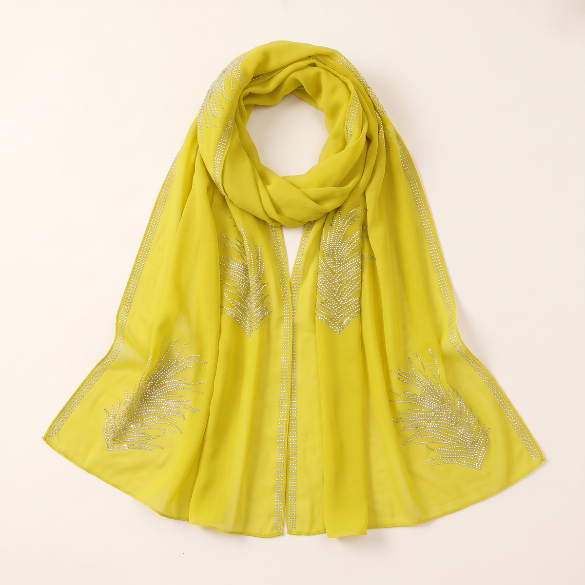 Emira embellished long shayla in chartreuse