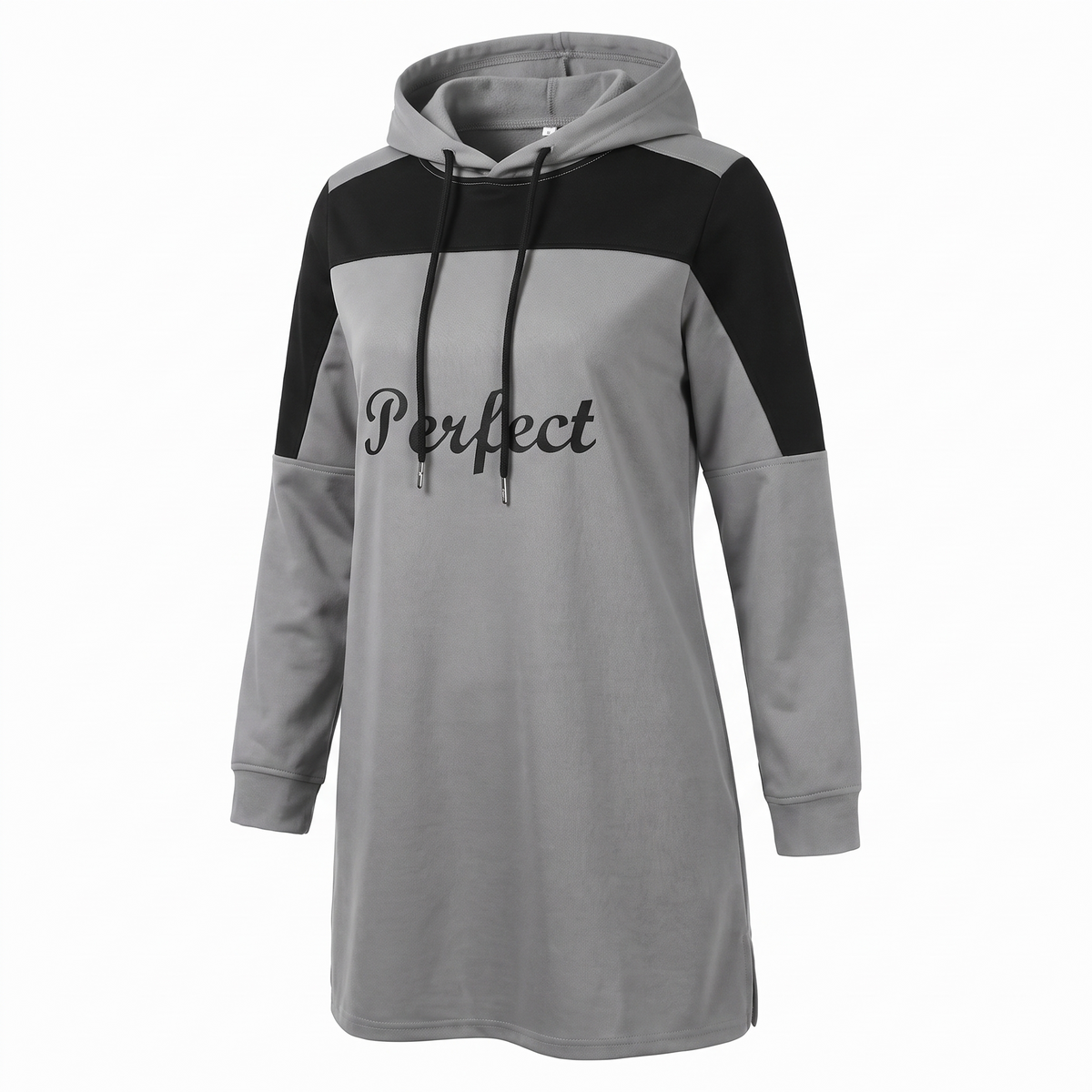 Hooded pullover sweatshirt in grey