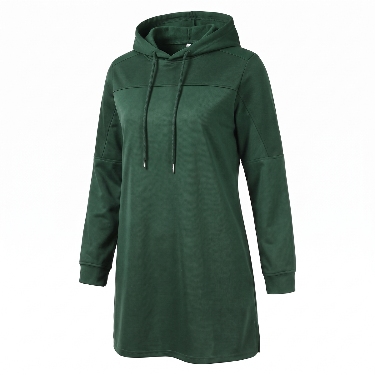 Hooded pullover sweatshirt in forest green