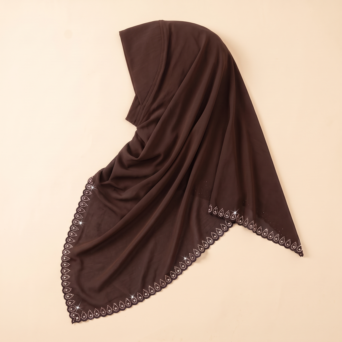 Dalal draped instant hijab in chocolate