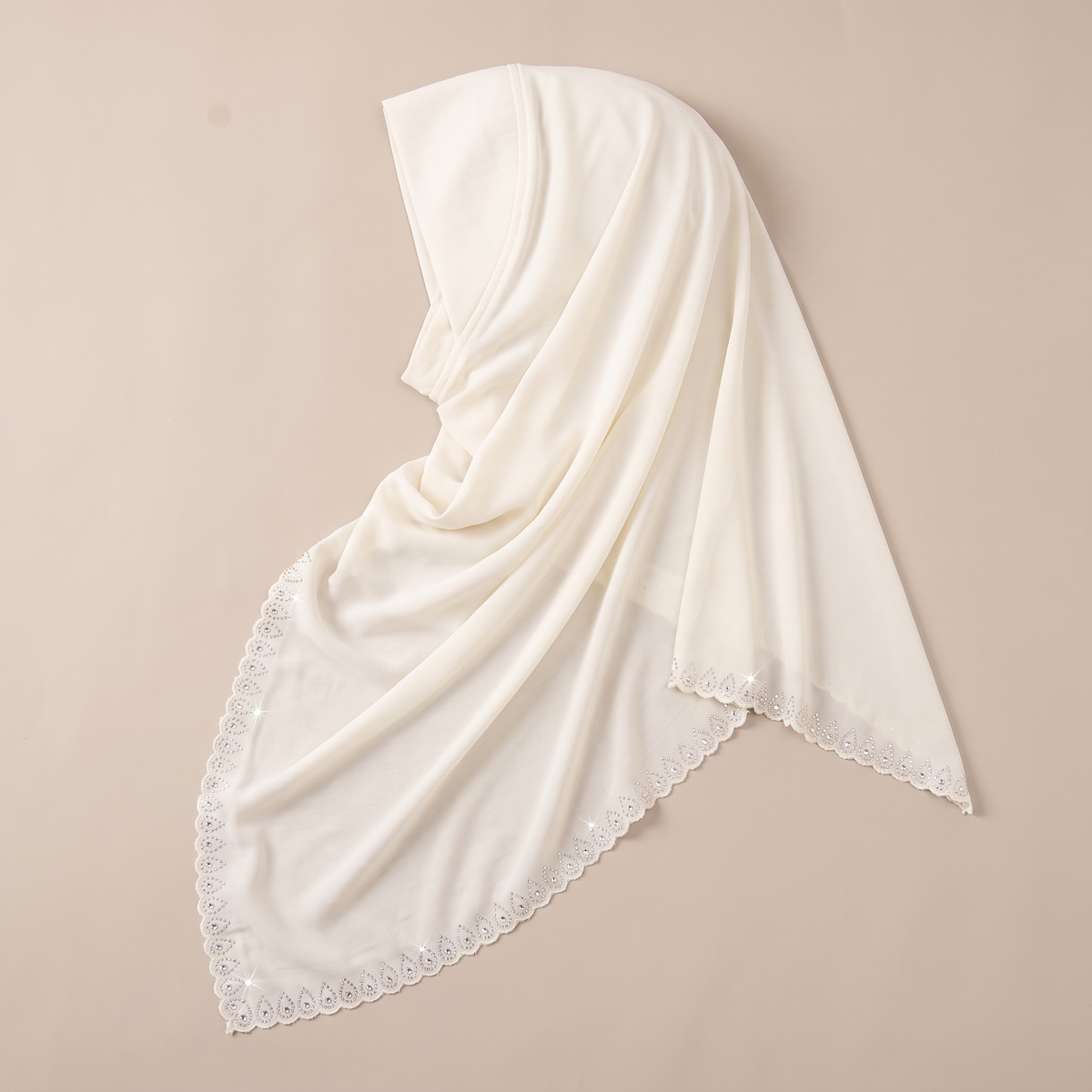 Dalal draped instant hijab in ivory