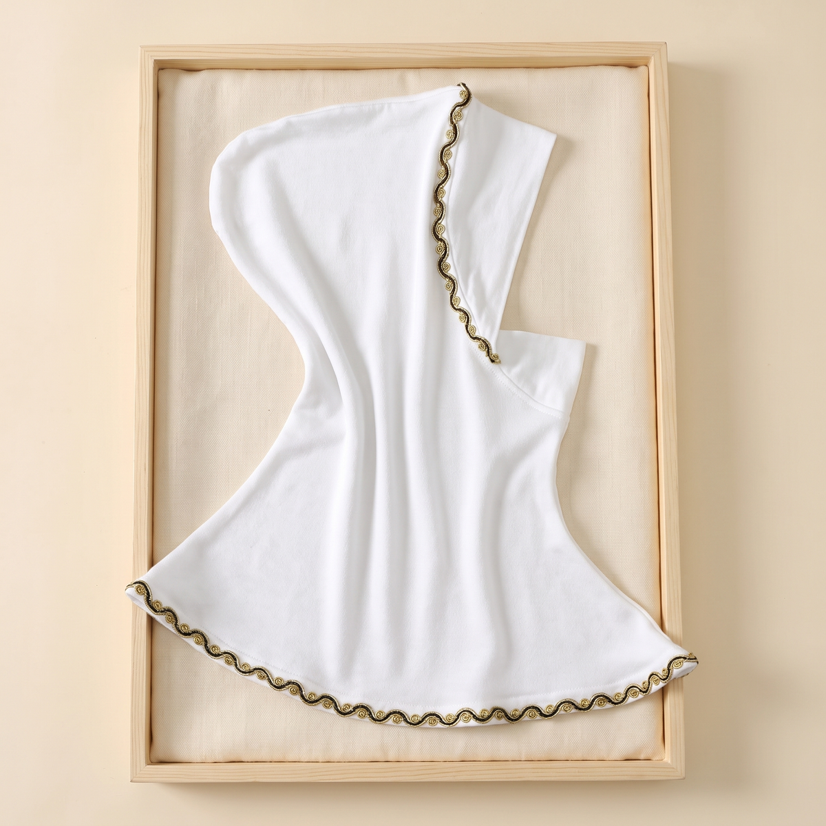 Jersey slip-on instant hijab cap in white