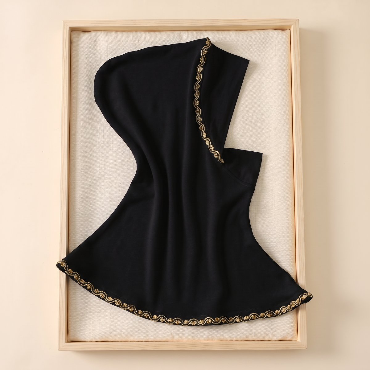 Jersey slip-on instant hijab cap in black