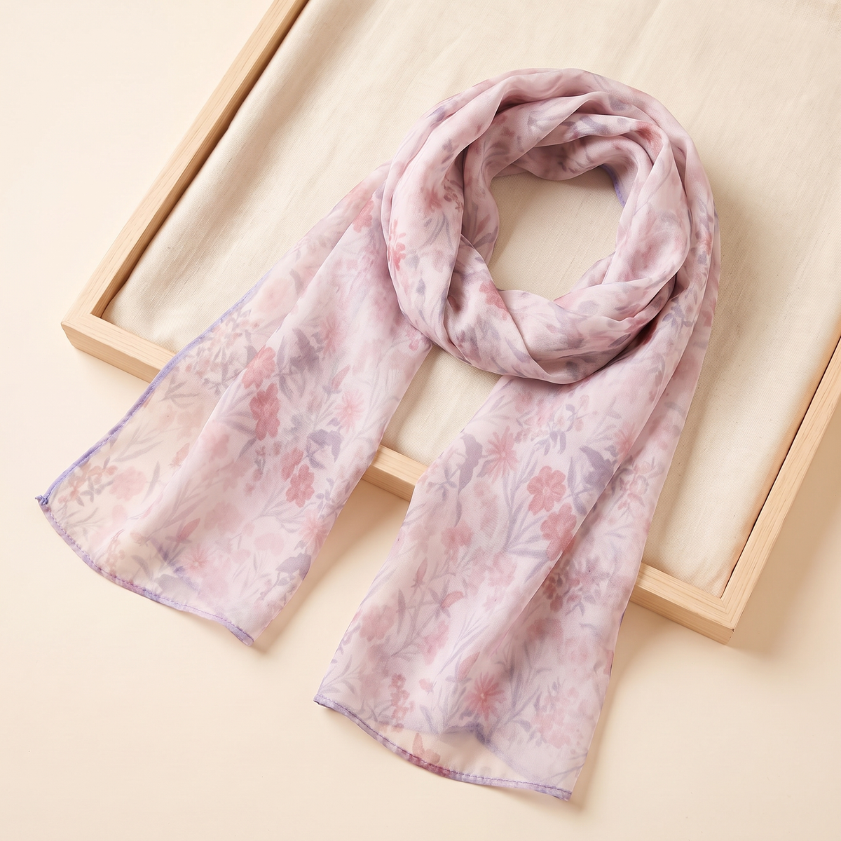 SITRĀ Double-Sided Ink Print Hijab — Blush Floral