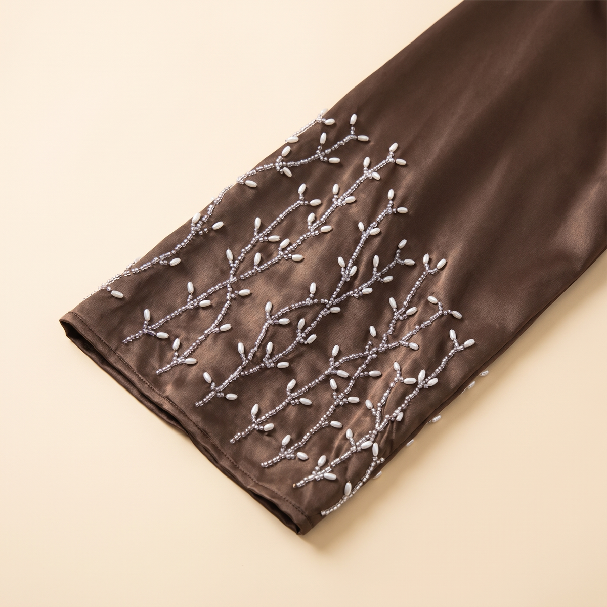 Ceyda Beaded Open Abaya — beaded sleeve detail