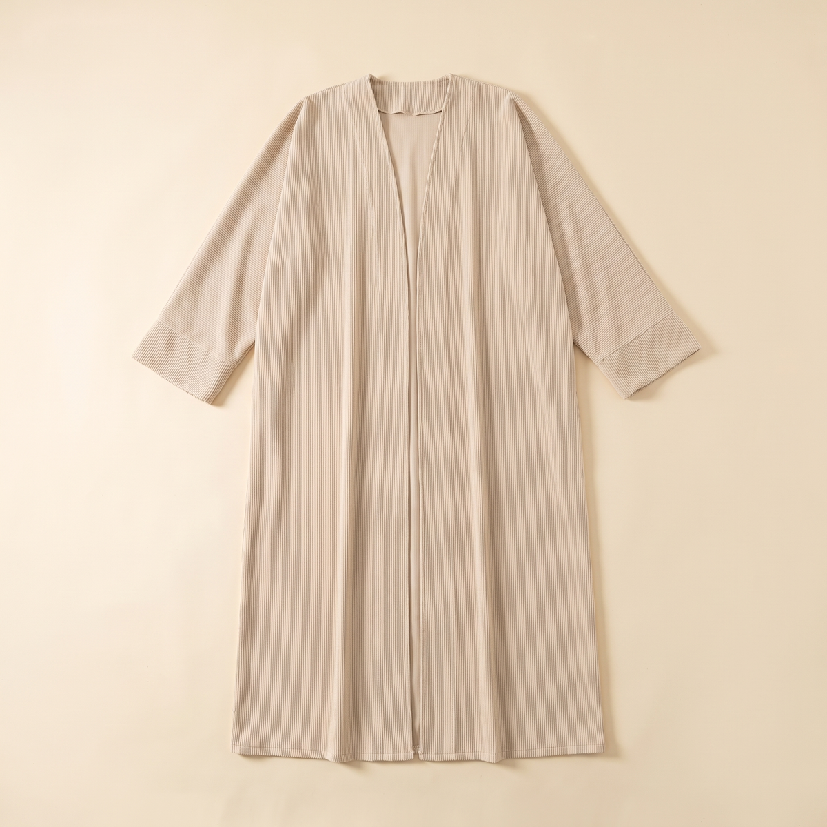 Corduroy Open Abaya in Apricot