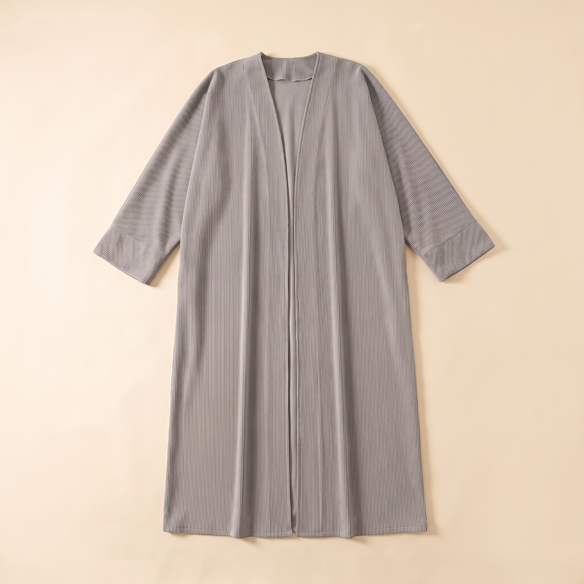 Corduroy Open Abaya in Grey