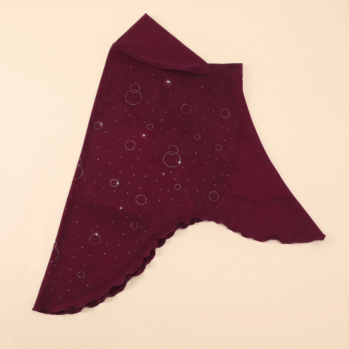 Crystal-Set Ready to Wear Hijab in Burgundy