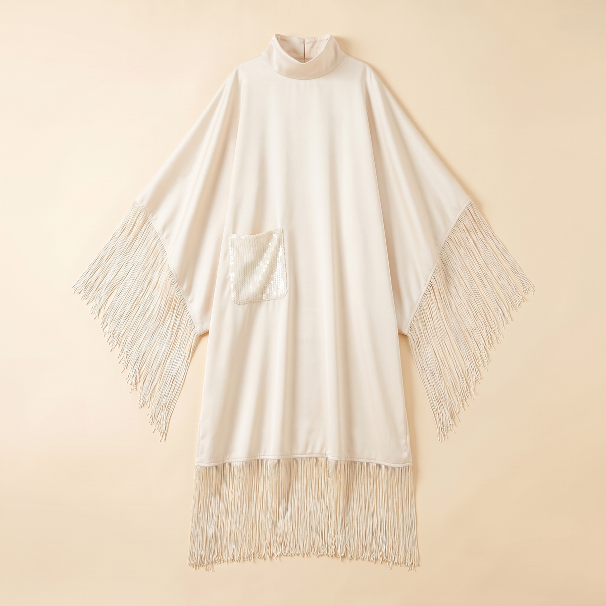 Derya Tasseled Open Abaya in Ivory