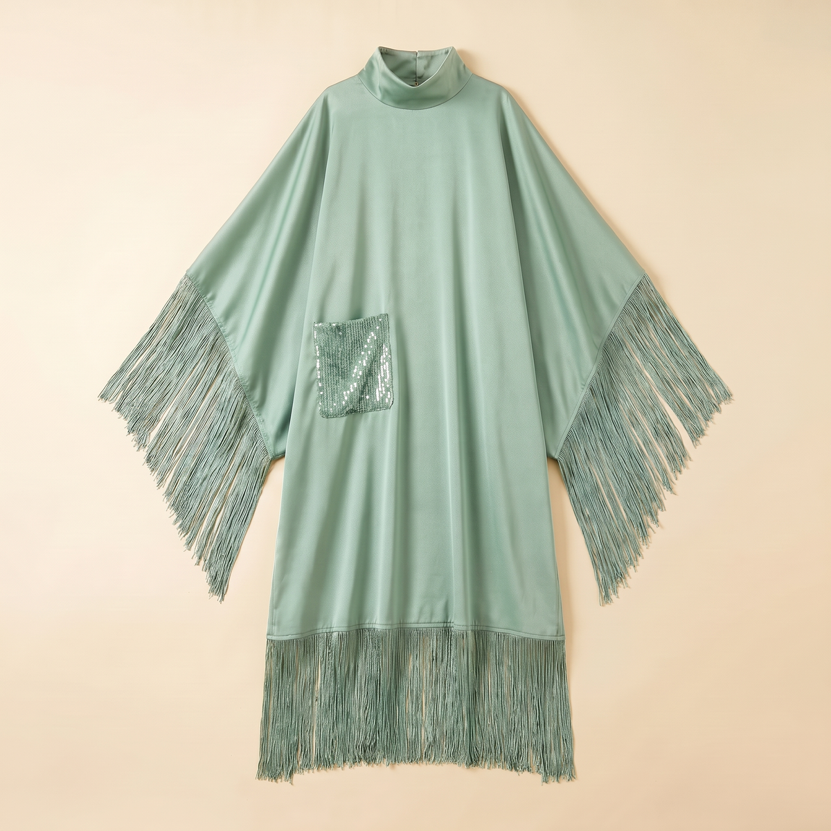 Derya Tasseled Open Abaya in Sage