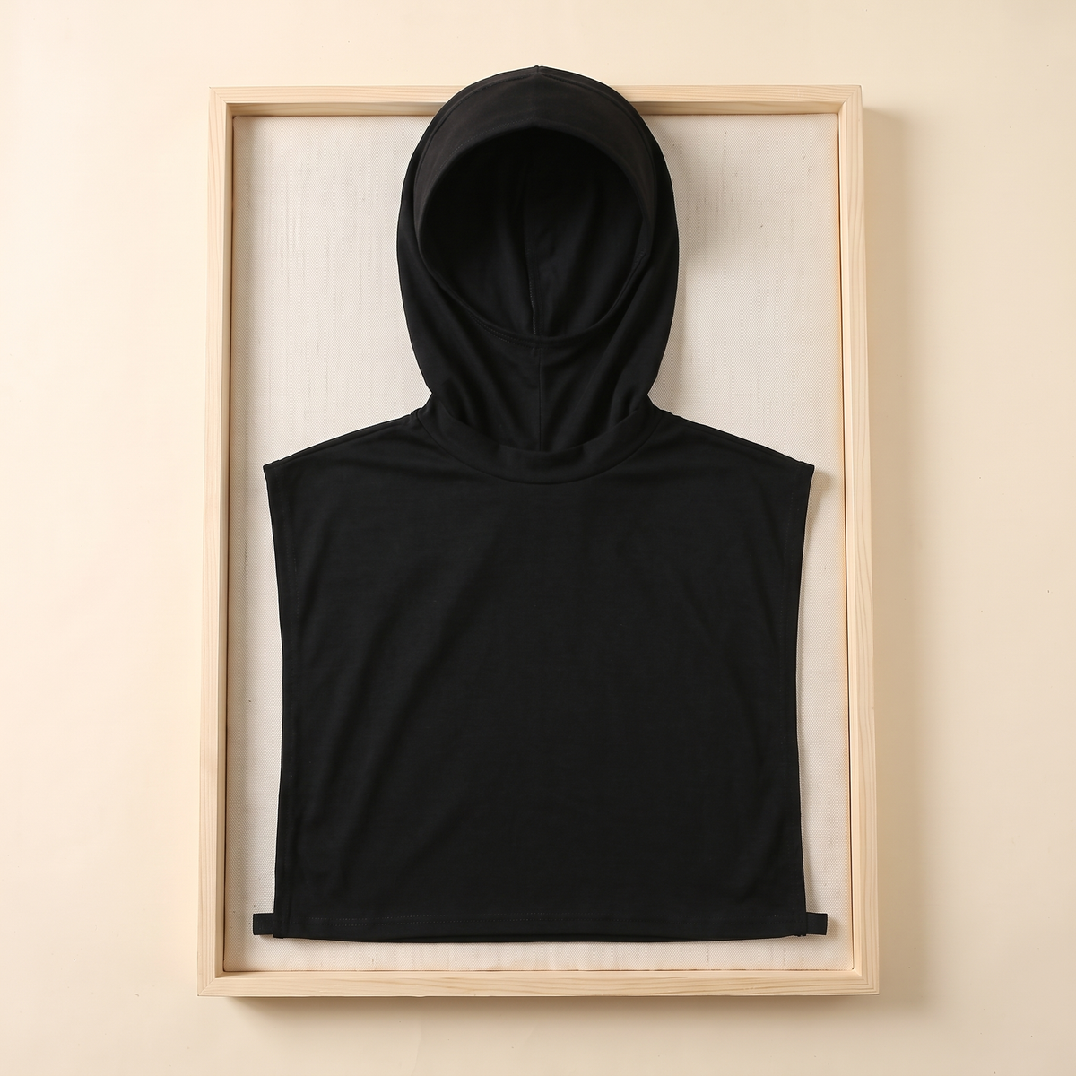Detachable High-Neck Collar in Black Hooded
