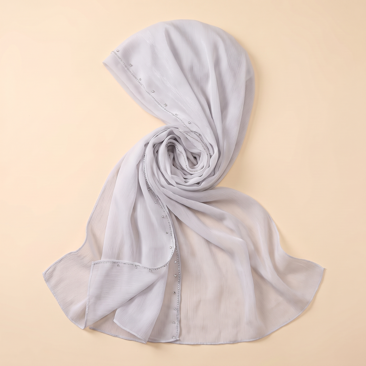 Draped Shayla Wrap Instant Hijab in Light Grey