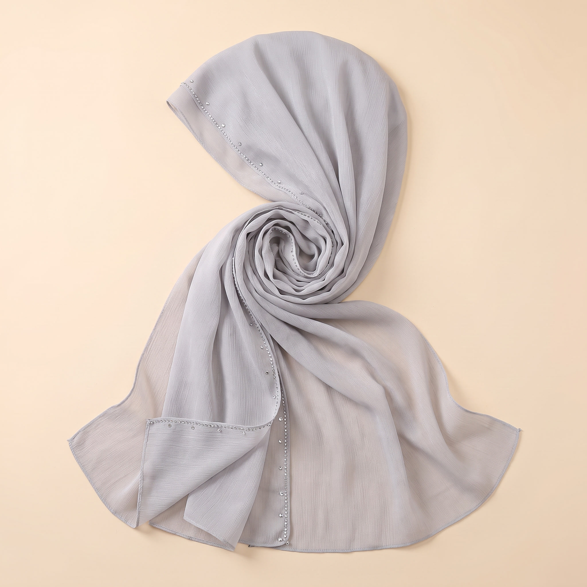 Draped Shayla Wrap Instant Hijab in Silver Grey