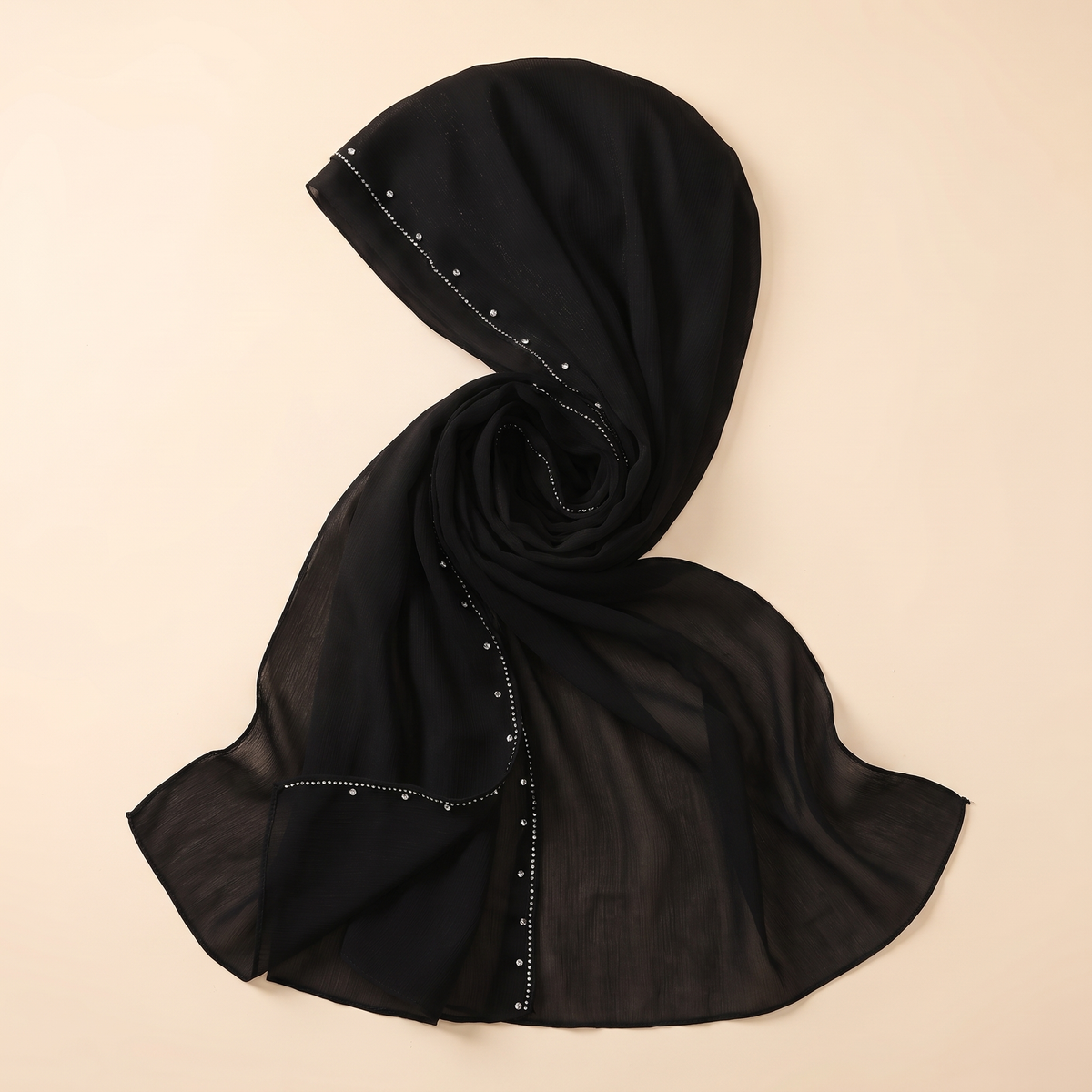 Draped Shayla Wrap Instant Hijab in Black