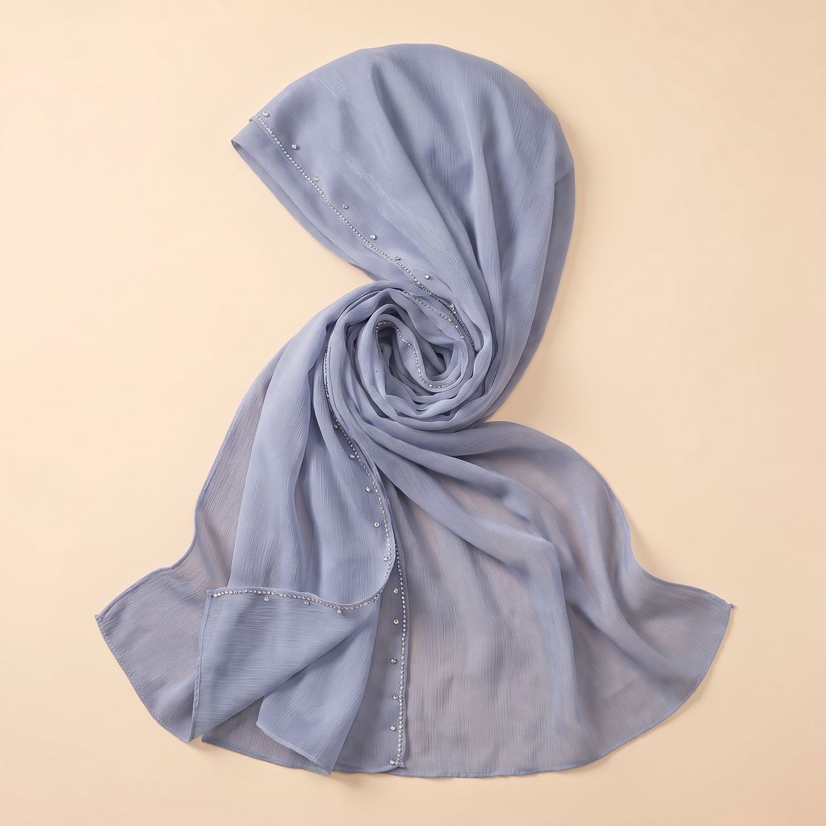 Draped Shayla Wrap Instant Hijab in Blue Grey