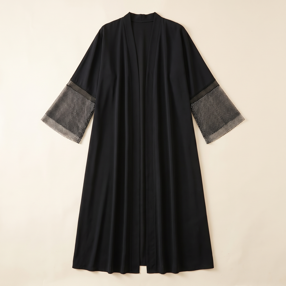 Flared Sleeve Abaya in Black – flat