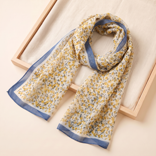 Floral Print Georgette Hijab – Cream Ditsy
